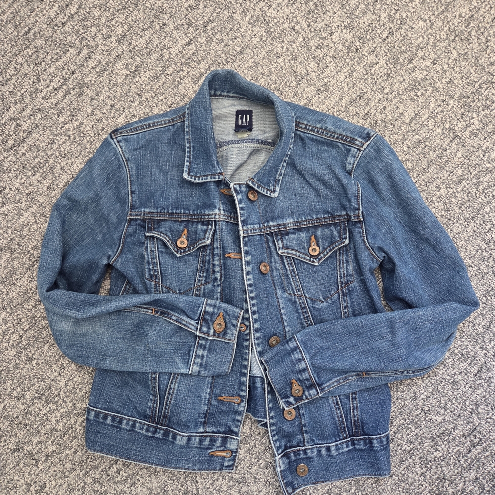 GAP Light Blue Denim Jacket with Navy Label